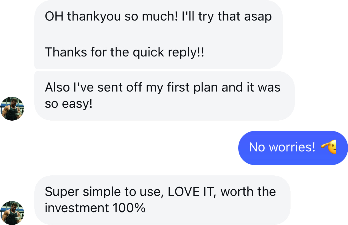 Coach testimonial: sent off first plan easy super