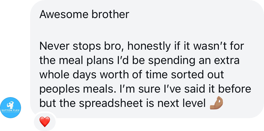 Coach testimonial: Sutton Flex if wasn t meal plans d