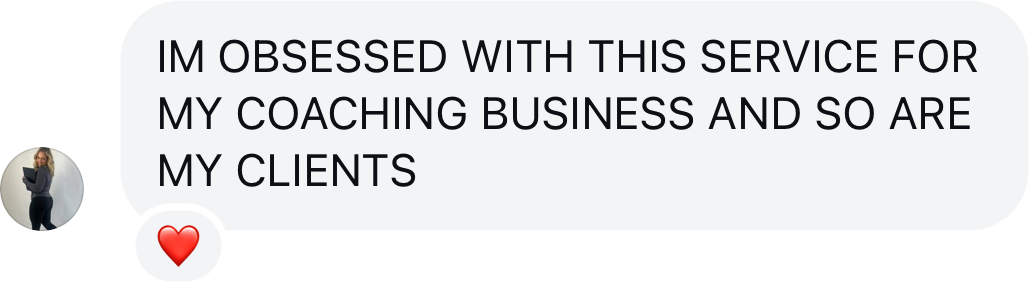 Coach testimonial: obsessed service coaching business clients