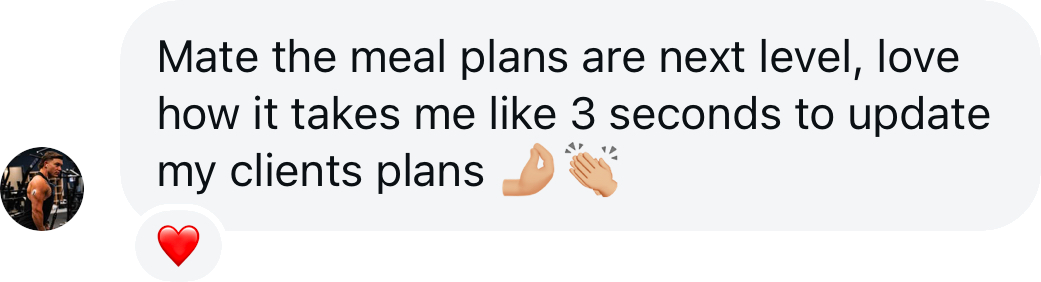 Coach testimonial: meal plans next level love how