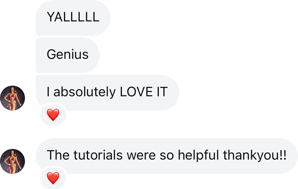 Coach testimonial: genius absolutely love tutorials were helpful