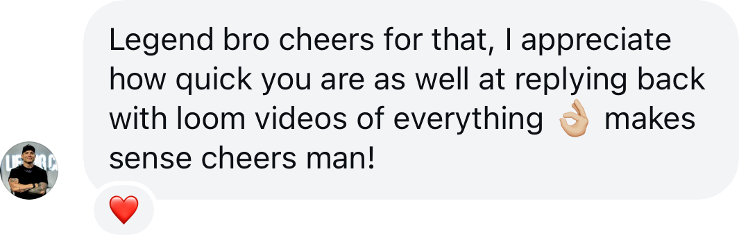 Coach testimonial: legend bro cheers appreciate how quick