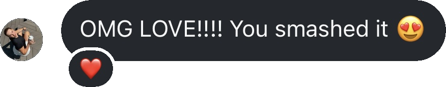 Coach testimonial: omg love smashed