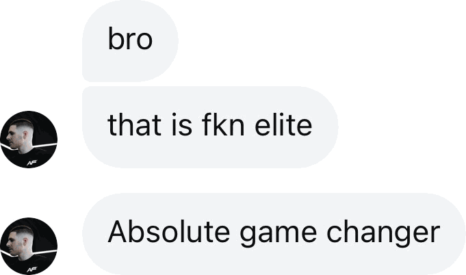 Coach DM: Bro that is elite. Absolute game changer
