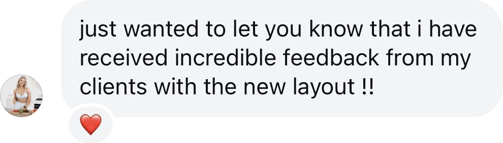 Coach DM: I have received incredible feedback from my clients with the new layout