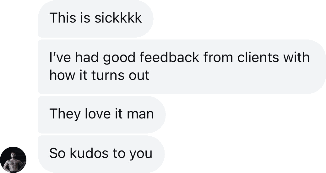 Coach DM: I've had good feedback from clients with how it turns out. They love it