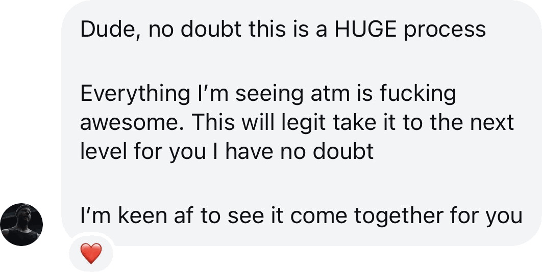 Coach DM: Everything I'm seeing is awesome. This will take it to the next level